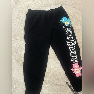 Care Bears Black Sweatpants with Blue and Pink Character Prints